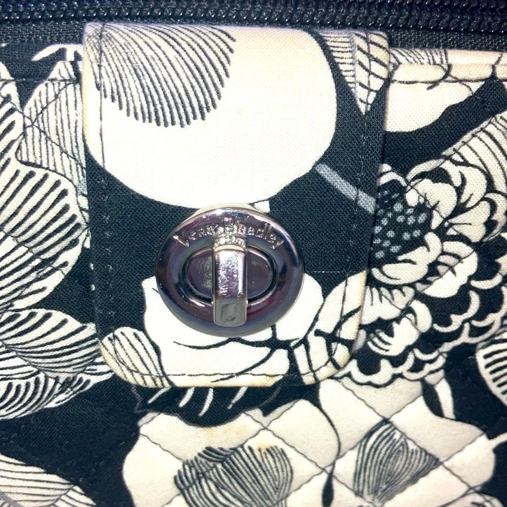 Vera Bradley Black and White Floral Wallet - Picture 11 of 12
